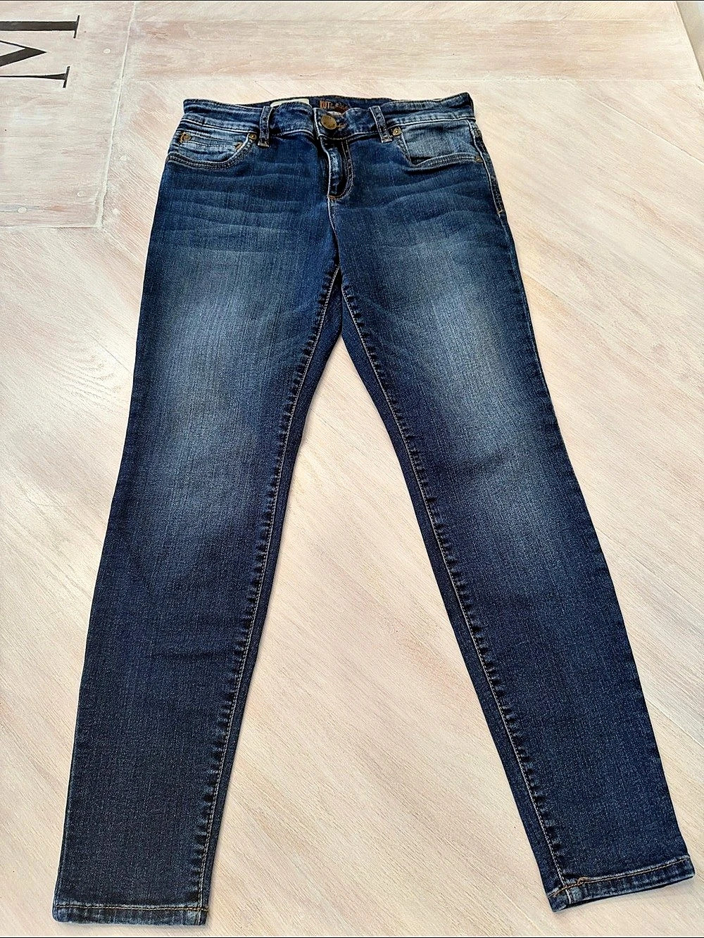 Kut from the Kloth Toothpick Skinny Jeans Blue Waist 6P